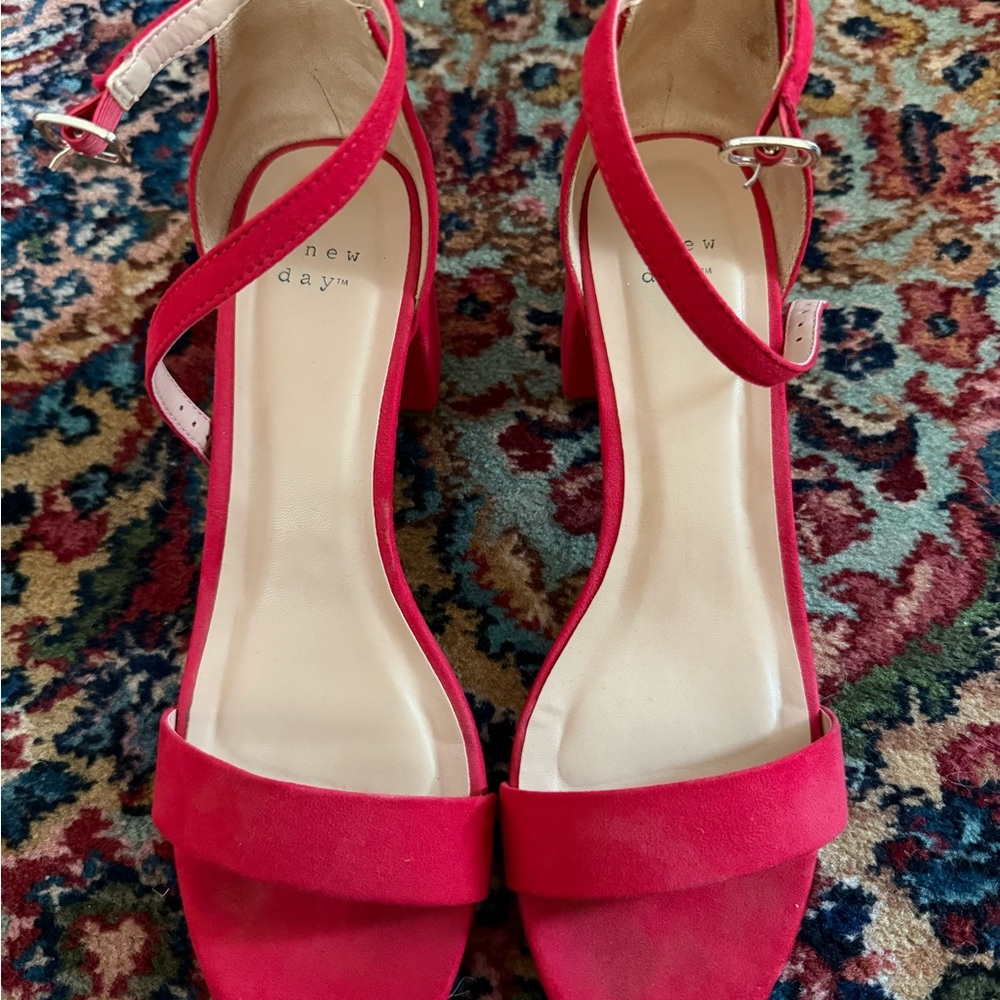 A New Day Bold Red Heeled Sandals